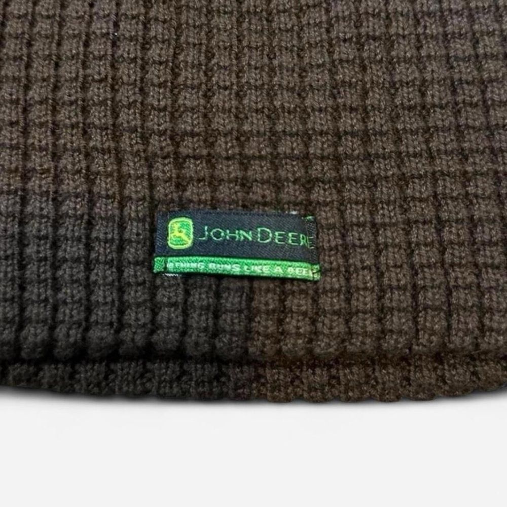 John Deere Beanie Unisex One Size Brown Waffled Pull On - Picture 3 of 5